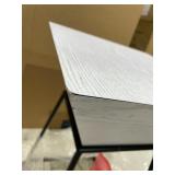 DecMode 24" x 14" White Metal Modern Accent Table -Retail $ 93.17