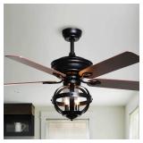 Parrot Uncle Industrial 50-in Wooden 5-Blade Ceiling Fan with Remote- Retail:$234.99