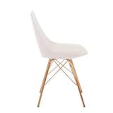 Oakley Chair in White Faux Leather with Gold Chrome Base Retail: $174.99