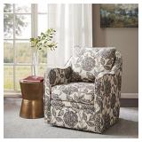 Madison Park Betty Slub Weave Wide Seat Swivel Arm Chair Retail:$493.49