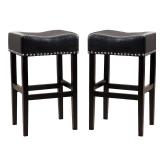 Lisette 30-inch Backless Leather Bar Stool (Set of 2) by Christopher Knight Home Retail:$294.99