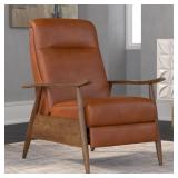 Sienna Wood Arm Push Back Faux Leather Recliner by Greyson Living - Caramel Retail: $684.99