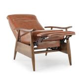 Sienna Wood Arm Push Back Faux Leather Recliner by Greyson Living - Caramel Retail: $684.99