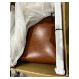 Sienna Wood Arm Push Back Faux Leather Recliner by Greyson Living - Caramel Retail: $684.99