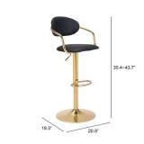Gusto Bar Chair Black & Gold (Single) -Retail: $194.99