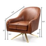 Leather Accent Chair Swivel-Base Upholstered Armchair with Faux Leather Retail: $659.99