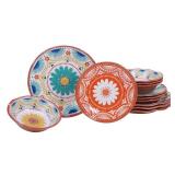 Certified International Vera Cruz Melamine 12 Piece Dinnerware Set -Retail $73.99