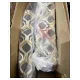 Kassi Contemporary Fabric Slipper Accent Chair by Christopher Knight Home - Yellow and Gray Ikat Pattern + Matte Black -Retail $179.99