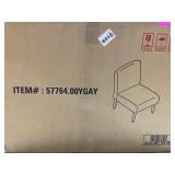 Kassi Contemporary Fabric Slipper Accent Chair by Christopher Knight Home - Yellow and Gray Ikat Pattern + Matte Black -Retail $179.99