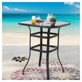 Square Metal Bar Height Outdoor Dining Table -Retail $115.99