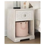 Paxberry Whitewash One Drawer Nightstand Retail:$108.49
