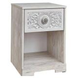 Paxberry Whitewash One Drawer Nightstand Retail:$108.49