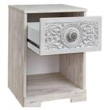 Paxberry Whitewash One Drawer Nightstand Retail:$108.49
