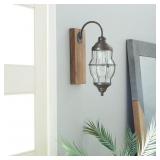 DecMode Indoor 5"W, 17"H Iron Wall Sconce Brown -Retail $76.61