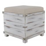 Hadley Weathered Storage Ottoman Cream Colored Cushion Top Retail: $125.99