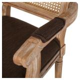 Maria French Country Wood and Cane Upholstered Dining Chair by Christopher Knight Home (Set of 2) Brown + Natural Retail: $309.99