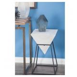 DecMode 24" x 14" White Metal Modern Accent Table -Retail $ 93.17