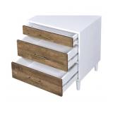 ACME Lurel 3 Storage Drawers Nightstand in White and Weathered Oak Retail: $165.99