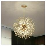 Modern Crystal Firework Chandelier, Gold 12 Light -Retail $102.98