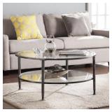 Carbon Loft Glenn Metal/ Glass Round Cocktail Table Retail:$163.99