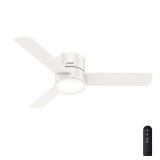 Hunter 52" Minimus Low Profile Ceiling Fan with LED Light, Handheld Remote Retail:$229.99
