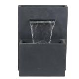 Grey Cement Modern Rectangular Column Outdoor Fountain Retail:$505.99