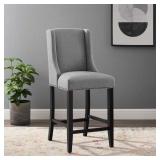 Baron Upholstered Fabric Counter Stool in Light Gray