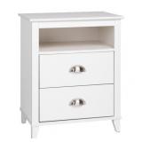 Prepac 2 Drawer Accent Table in White Retail:$144.49