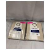 Pair of Sun Zero Valencia 54" x 95" Cabana Stripe Indoor/Outdoor Uv Protectant Curtain Panels