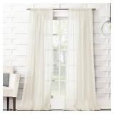 Pair of Silvia 50" x 63" Crushed Semi-Sheer Curtain Panels