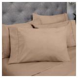 Sweet Home Collection Solid Microfiber Deep Pocket 1500 Thread Count Sheet Sets, Short Queen, Brown, 6-Pieces