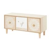 DecMode 13"W, 6"H Wood Eclectic Jewelry Box, Light Brown, 1 - Piece