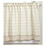 Adirondack ecru/toast 36" kitchen curtain tier