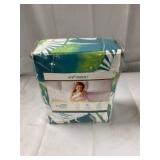 Printed Pattern 100% Cotton Peach Percale Sheet Set Exotic Fern Blue - Feather Tales