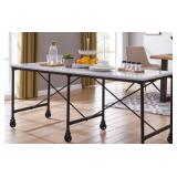 Carbon Loft Elisgner Industrial Black Metal 29-inch Kitchen Island Table Retail:$349.99