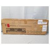 Beginner 61-Key Portable Electric Keyboard with Built-in Speakers, Digital Display, Microphone, Dual Power Supply, Recording, Adult Music Sheet Music Stand, Black, 29.9 Inch