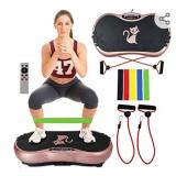 Ravs Vibration Plate Exercise Machine Whole Body Workout Machine Vibration Fitness Platform Machine Home Training Equipment with Resistance Bands, Remote Control and Max Load 330lbs