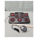 ODIKALA Portable Drums, Tabletop Drum Set, 7 Pad Digital Drum Kit with Manual Mode/Bluetooth, Touch Sensitivity, Rechargable Electronic Drum Set, Electric Drum Pads, LED Display Drum Machine