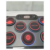 ODIKALA Portable Drums, Tabletop Drum Set, 7 Pad Digital Drum Kit with Manual Mode/Bluetooth, Touch Sensitivity, Rechargable Electronic Drum Set, Electric Drum Pads, LED Display Drum Machine