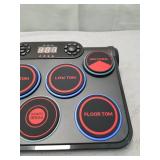 ODIKALA Portable Drums, Tabletop Drum Set, 7 Pad Digital Drum Kit with Manual Mode/Bluetooth, Touch Sensitivity, Rechargable Electronic Drum Set, Electric Drum Pads, LED Display Drum Machine