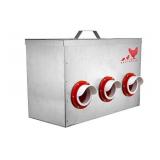 RentACoop 65lb Capacity 6-Port All Weather Metal Poultry Feeder Used