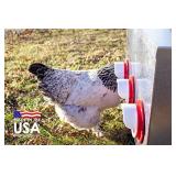 RentACoop 65lb Capacity 6-Port All Weather Metal Poultry Feeder Used