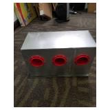 RentACoop 65lb Capacity 6-Port All Weather Metal Poultry Feeder Used