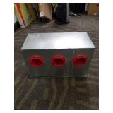 RentACoop 65lb Capacity 6-Port All Weather Metal Poultry Feeder Used