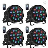 Stage Lights U`King 18 RGB LED Par Light Sound Activated Stage Lighting By DMX 512 and Remote Control Uplights for Wedding Birthday Party DJ Events Church (4 Pack)