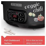 BLACK+DECKER 7-Quart Digital Slow Cooker with Chalkboard Surface, Slate, SCD4007