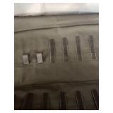 DUAL SIDED BLACK HANGER JEWELRY ORGANIZER WITH STRAPS AND POUCHES