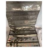 DUAL SIDED BLACK HANGER JEWELRY ORGANIZER WITH STRAPS AND POUCHES