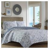 Tommy Bahama Cape Verde Smoke Reversible 3-Piece King Quilt Set Bedding
