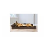 FurHaven Plush & Velvet Deluxe Chaise Lounge Orthopedic Sofa-Style Pet Bed - Platinum Gray (Medium)